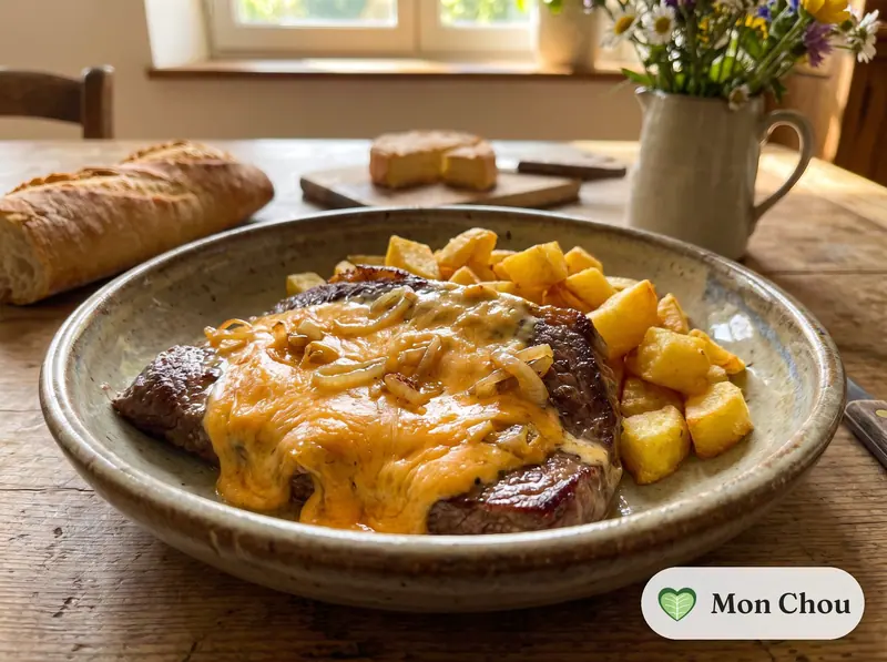 Bavette sauce maroilles et frites