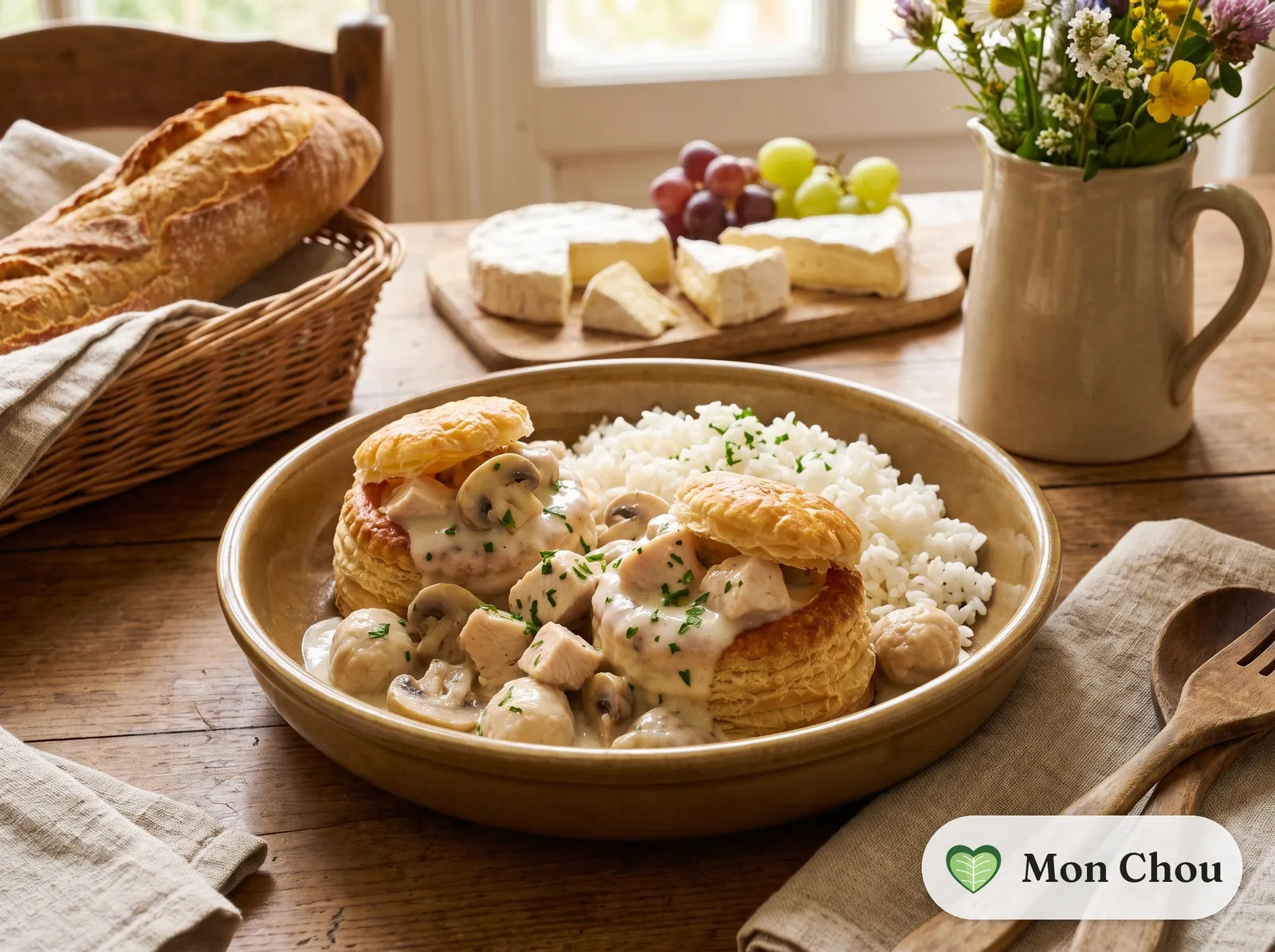 Bouchées à la reine et riz