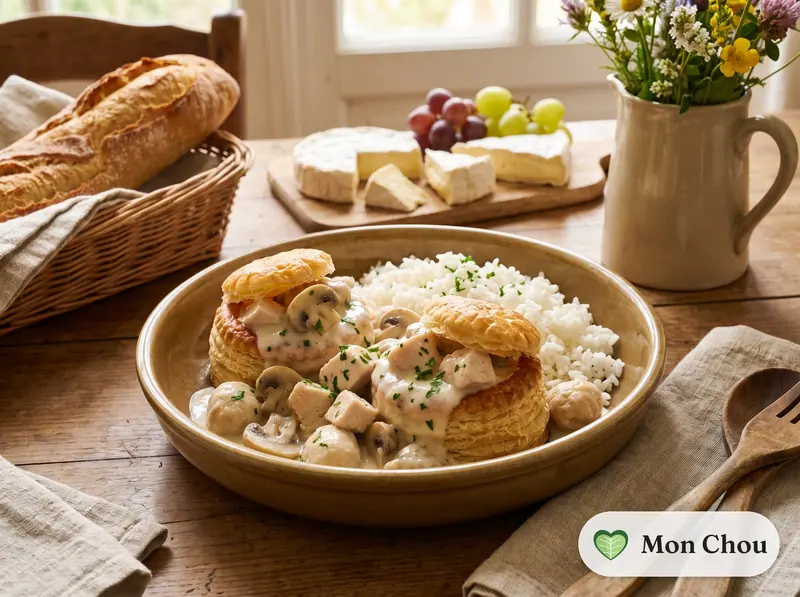 Bouchées à la reine et riz