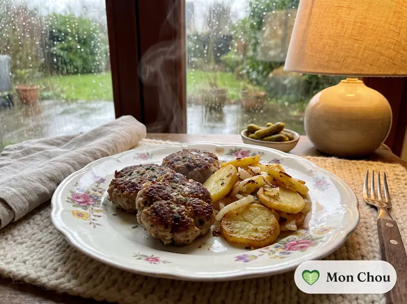 Fleischkiechle et pommes sautées