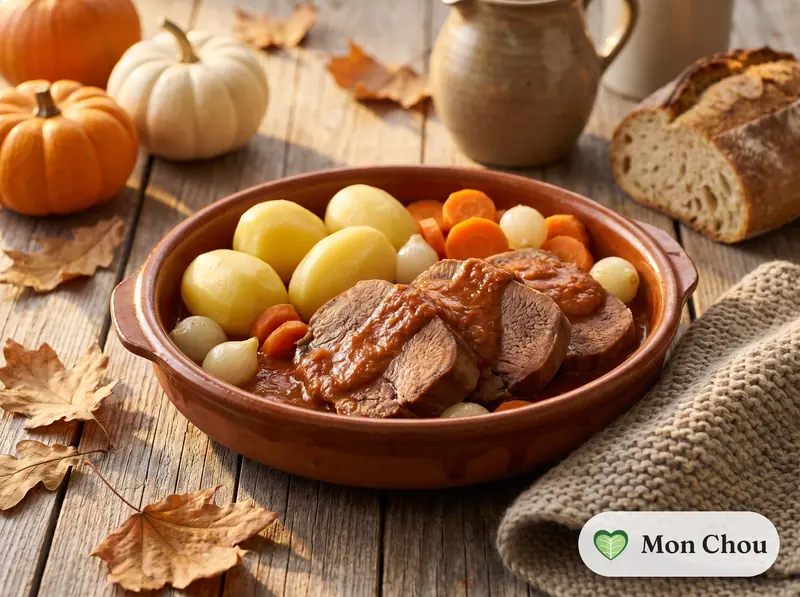 Langue de bœuf sauce piquante et pommes vapeur