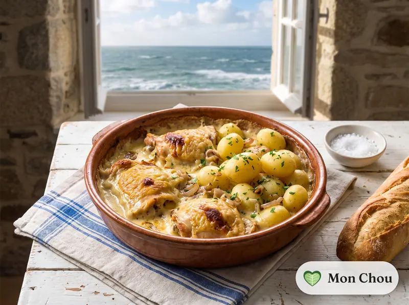Poulet au comté et pommes vapeur