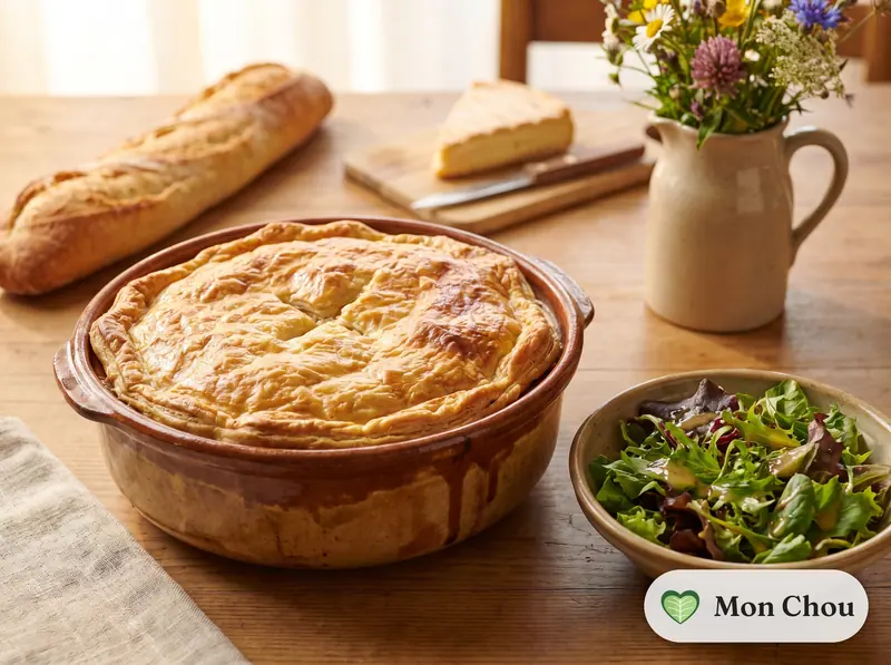 Tourte de la vallée de Munster et salade verte
