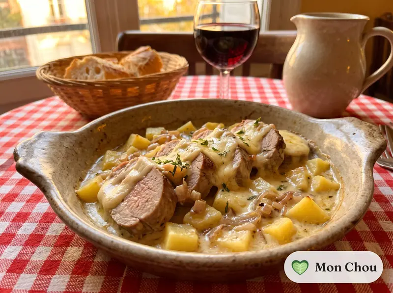 Filet mignon au camembert et pommes de terre