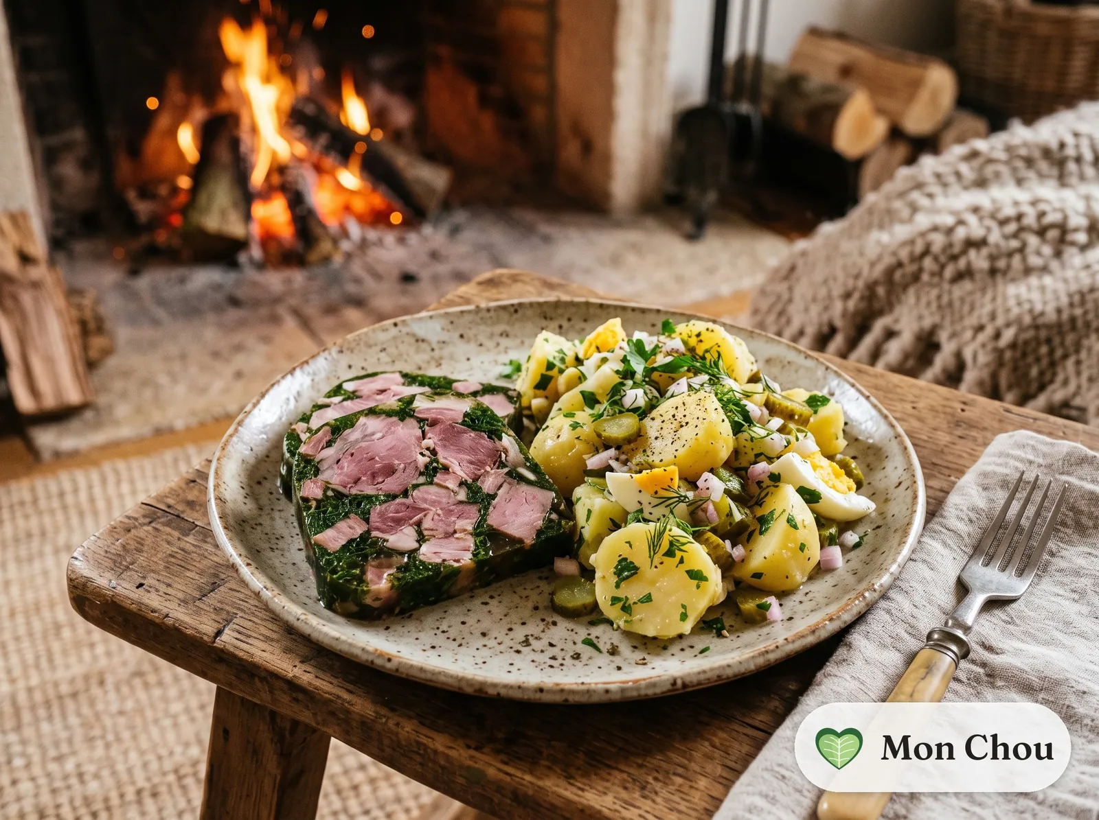 Jambon persillé et salade de pommes de terre
