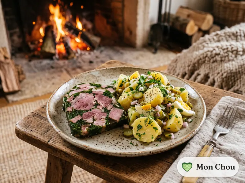 Jambon persillé et salade de pommes de terre