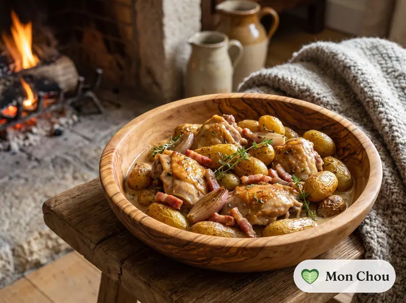 Lapin au cidre et pommes grenaille