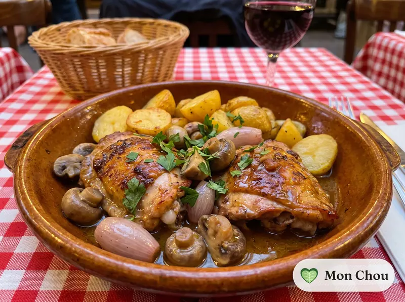 Poulet chasseur et pommes sautées