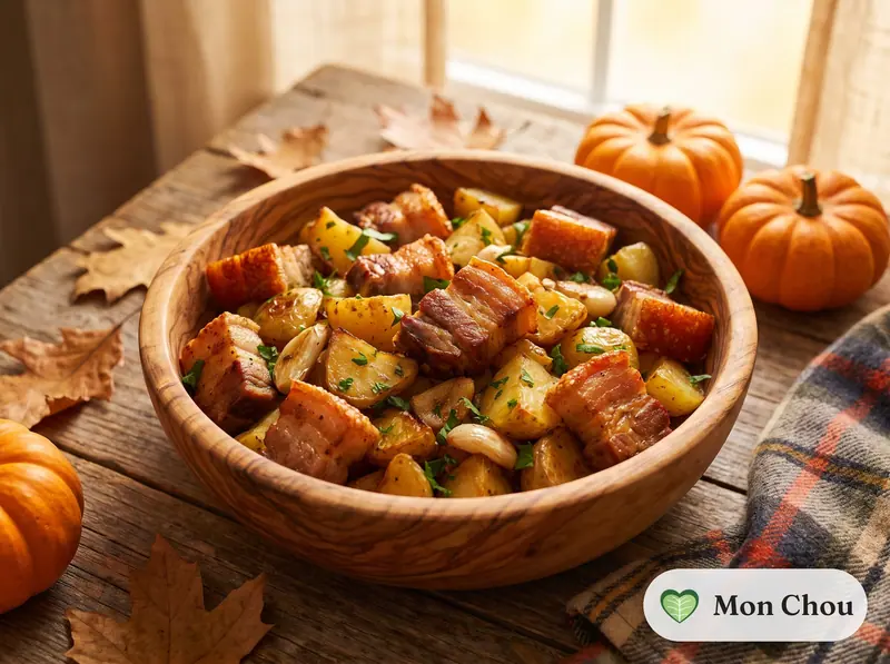 Rillons et pommes de terre sautées