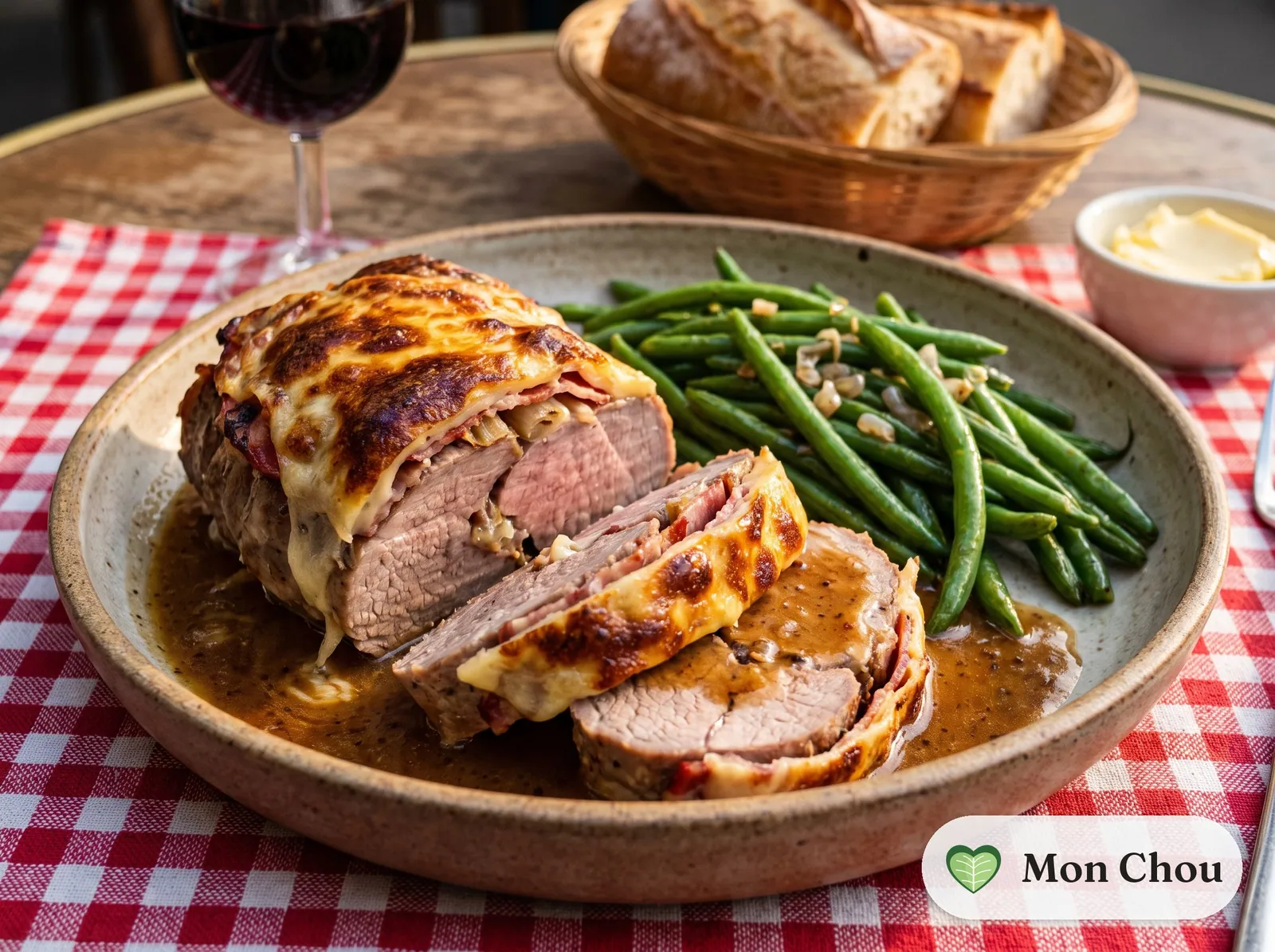Rôti de veau Orloff et haricots verts