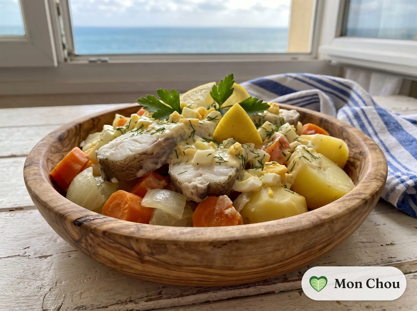 Colin froid mayonnaise et pommes de terre