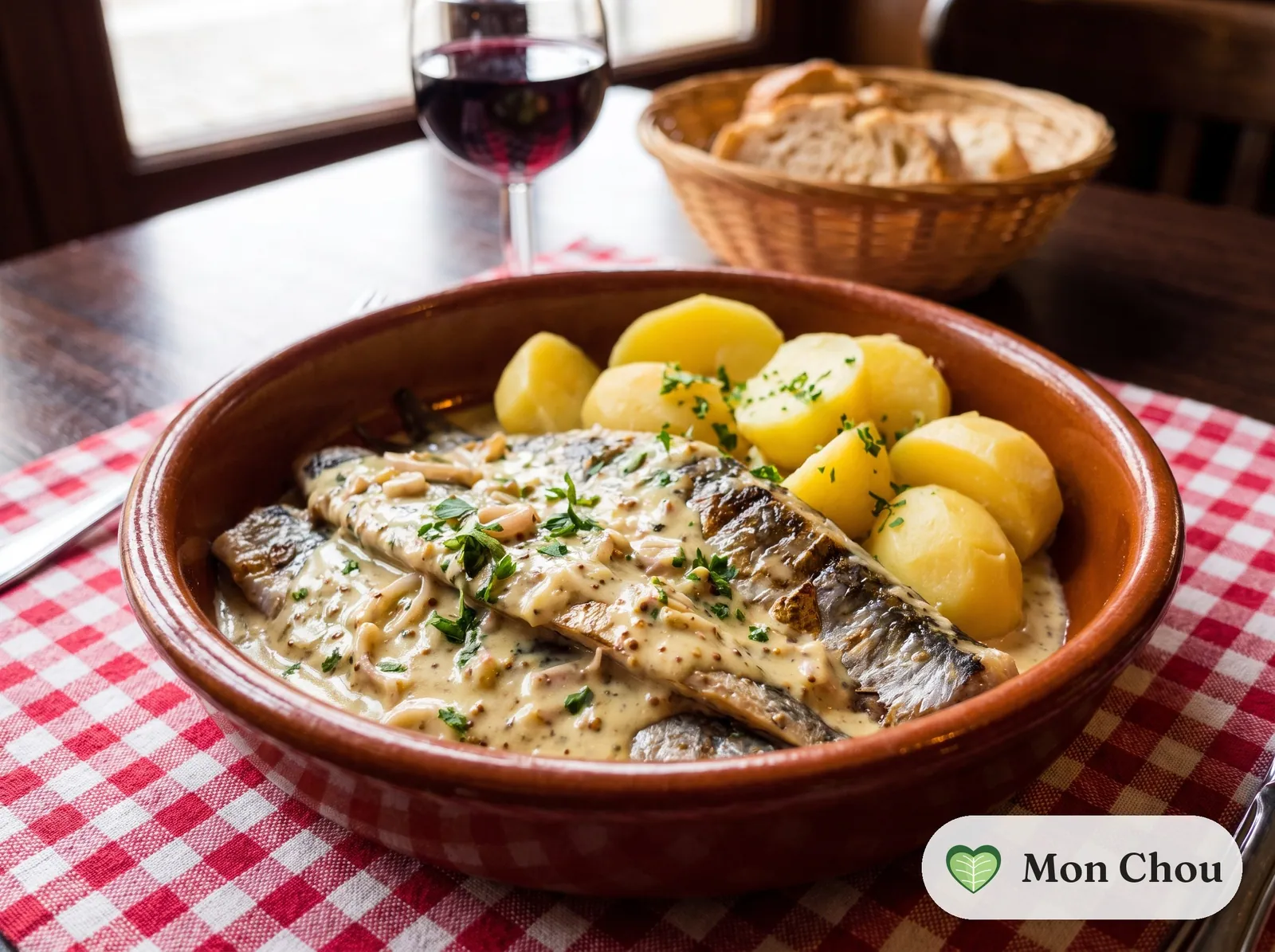 Harengs frais grillés à la moutarde et pommes vapeur