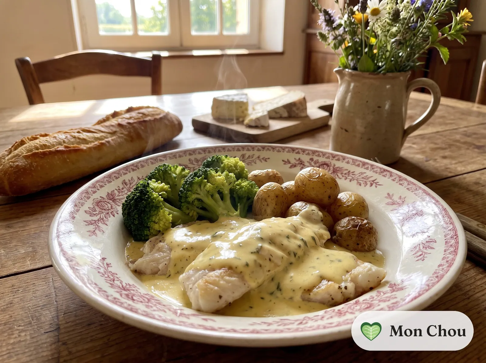 Lieu noir sauce hollandaise et brocolis
