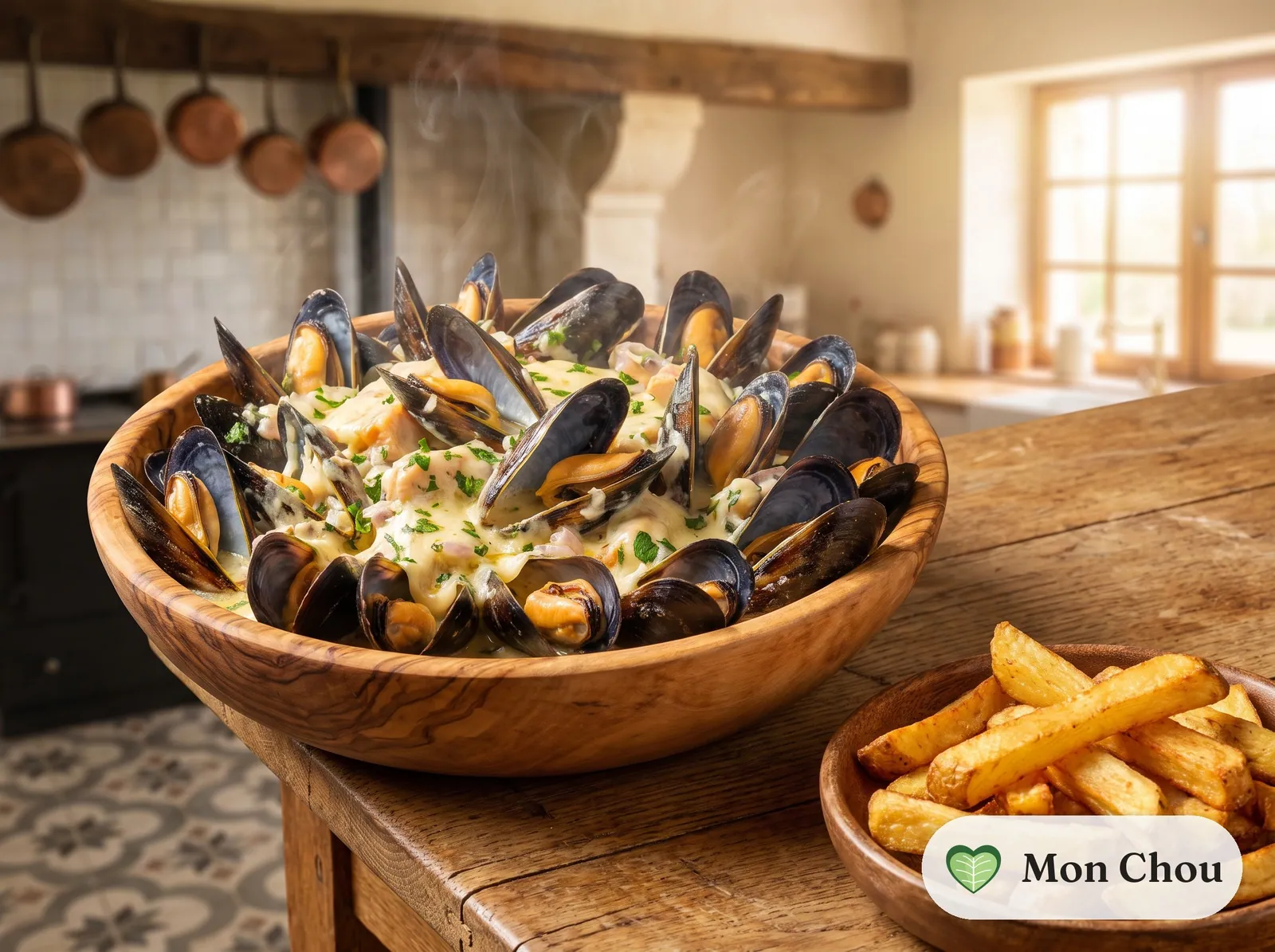Moules au maroilles et frites
