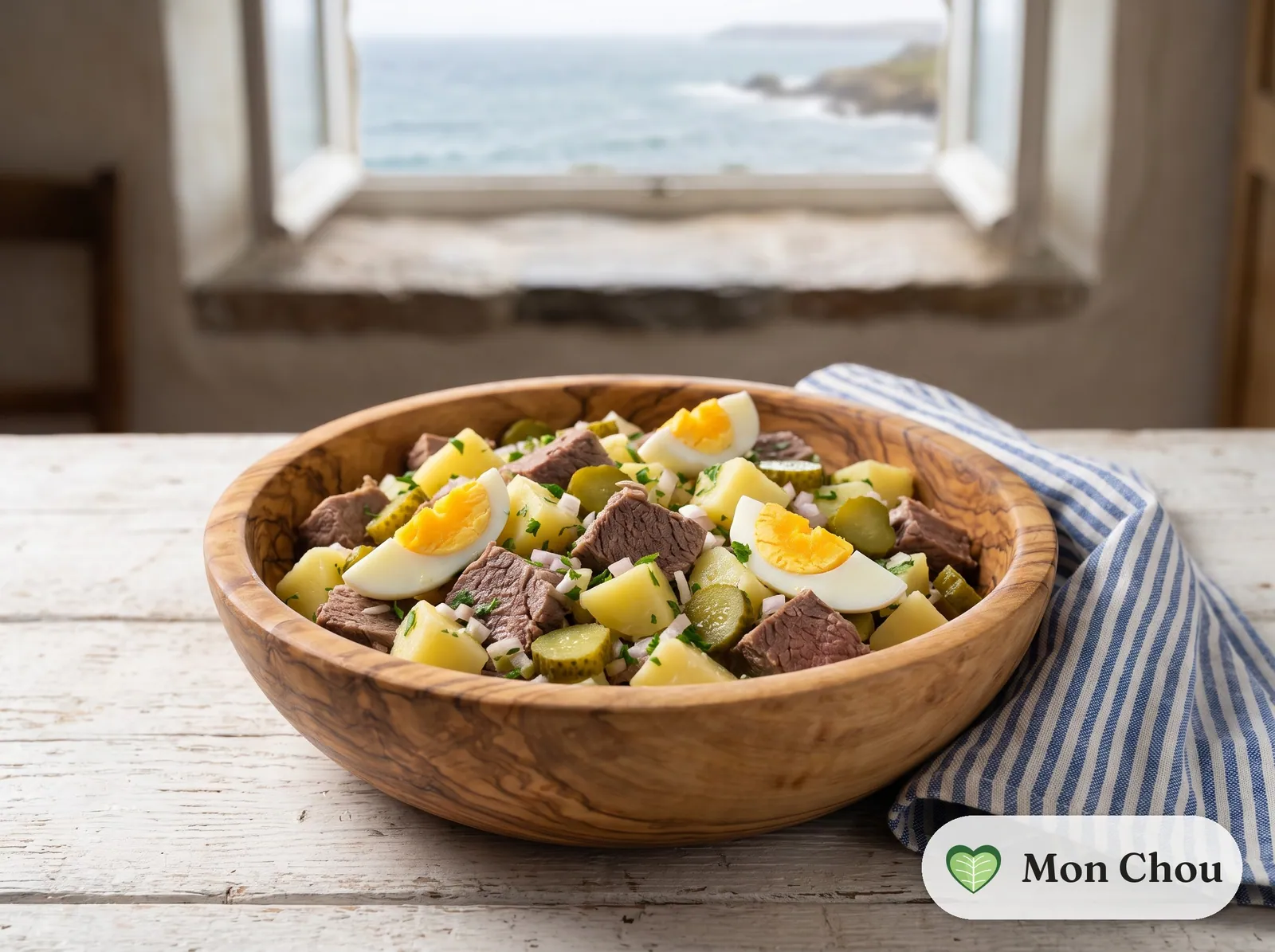 Salade de bœuf aux pommes de terre et cornichons