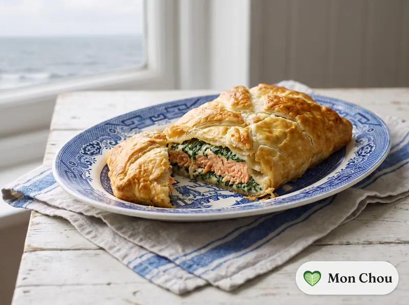 Saumon en croûte et épinards