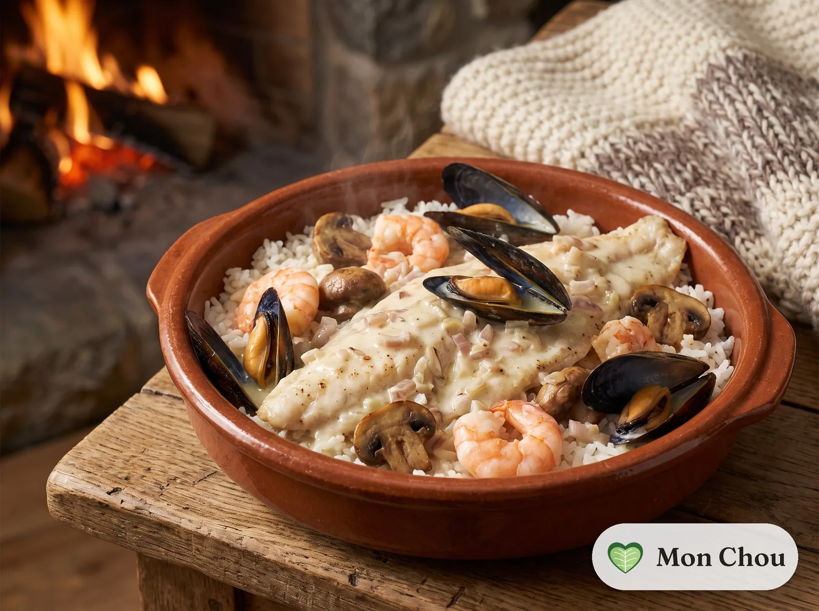 Sole normande et riz