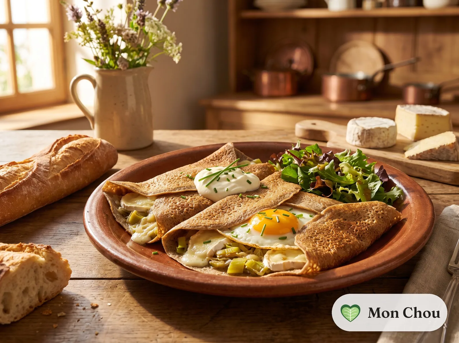Galettes de sarrasin aux poireaux et chèvre