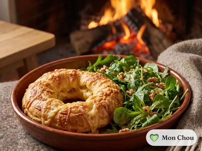 Gougère au comté et salade verte