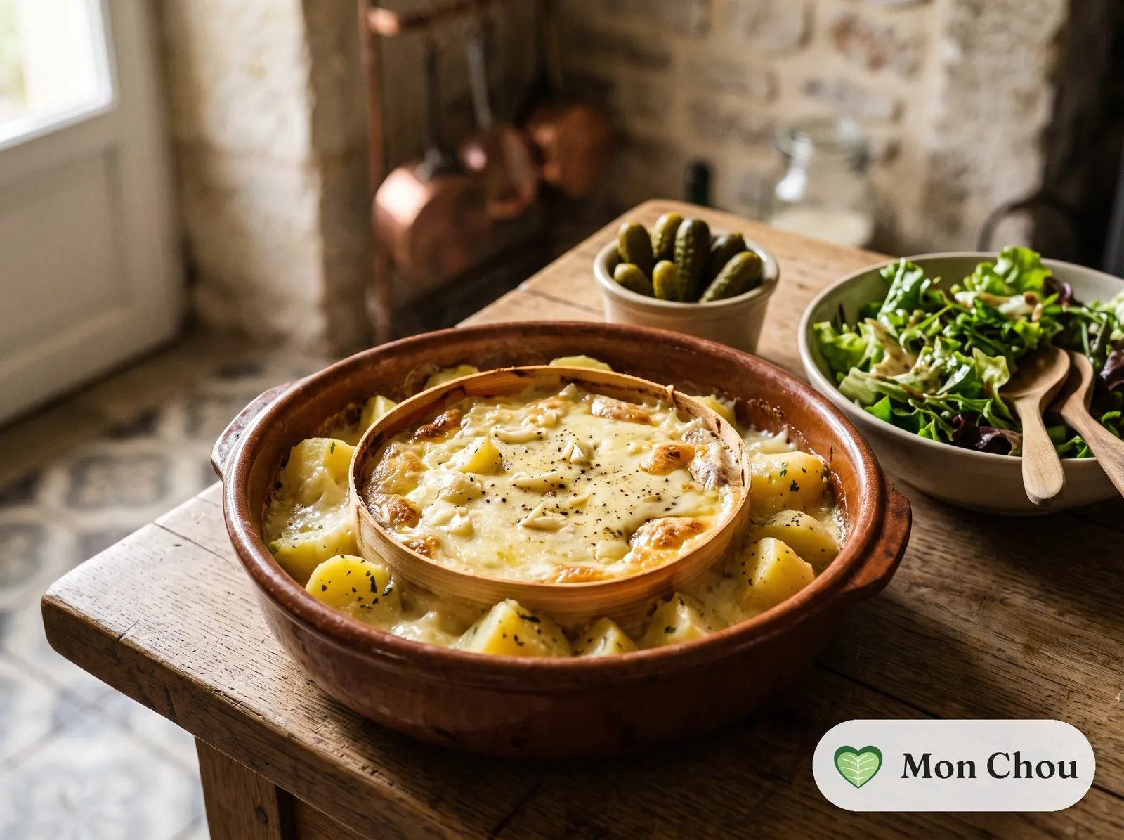 Baked Mont d&rsquo;Or with potatoes