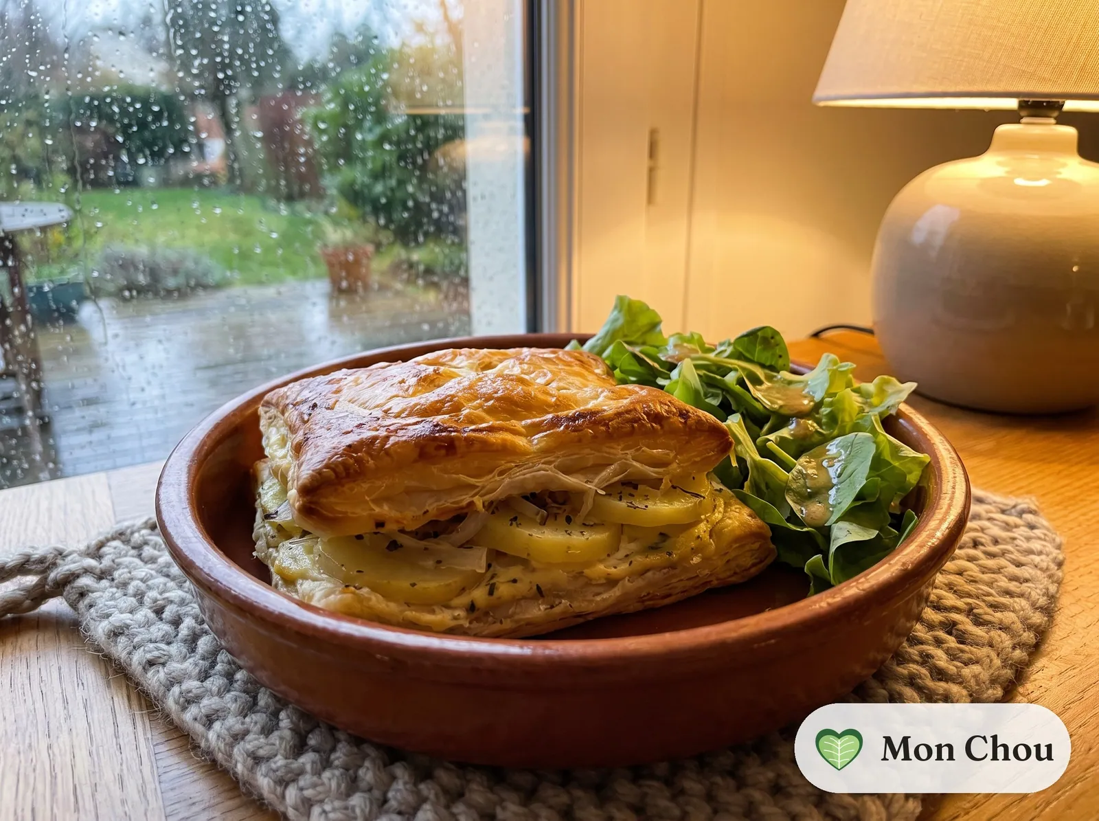 Pâté aux pommes de terre et salade verte