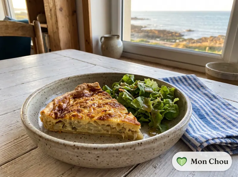 Tarte à l&rsquo;oignon alsacienne et salade verte