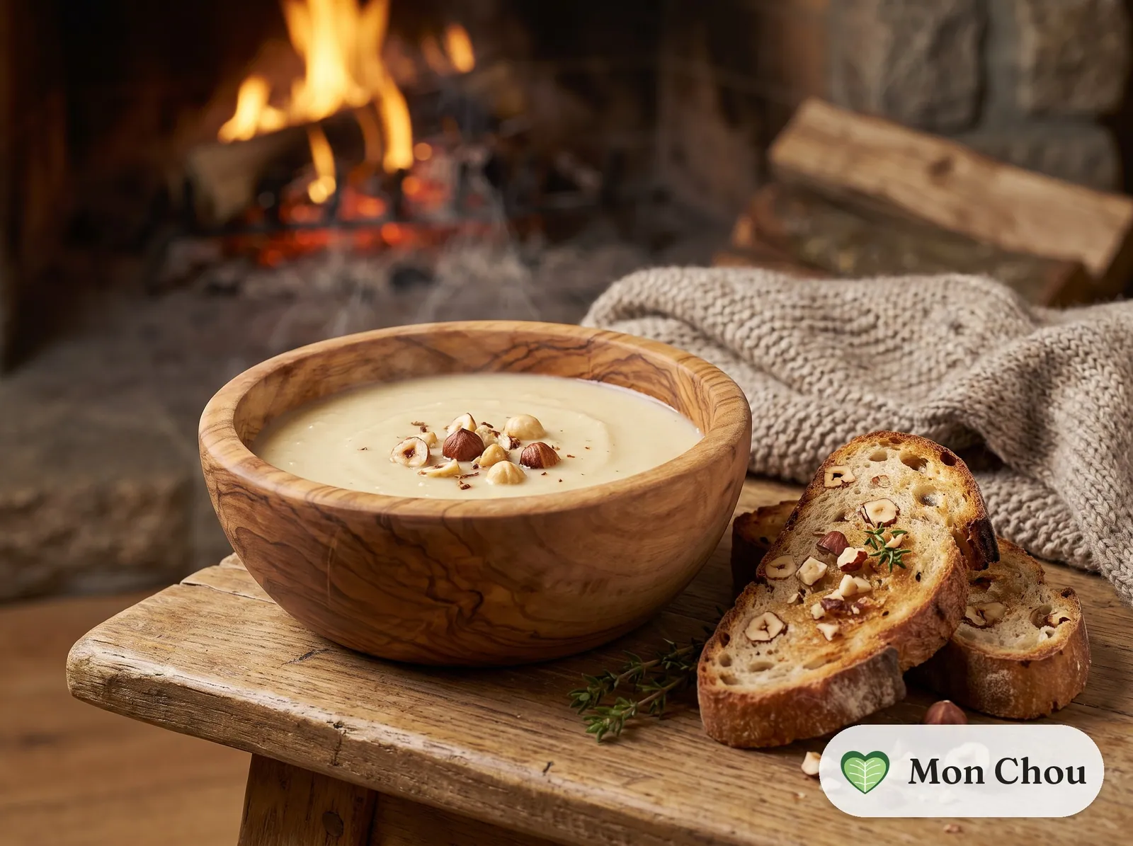 Velouté de panais aux noisettes et tartines