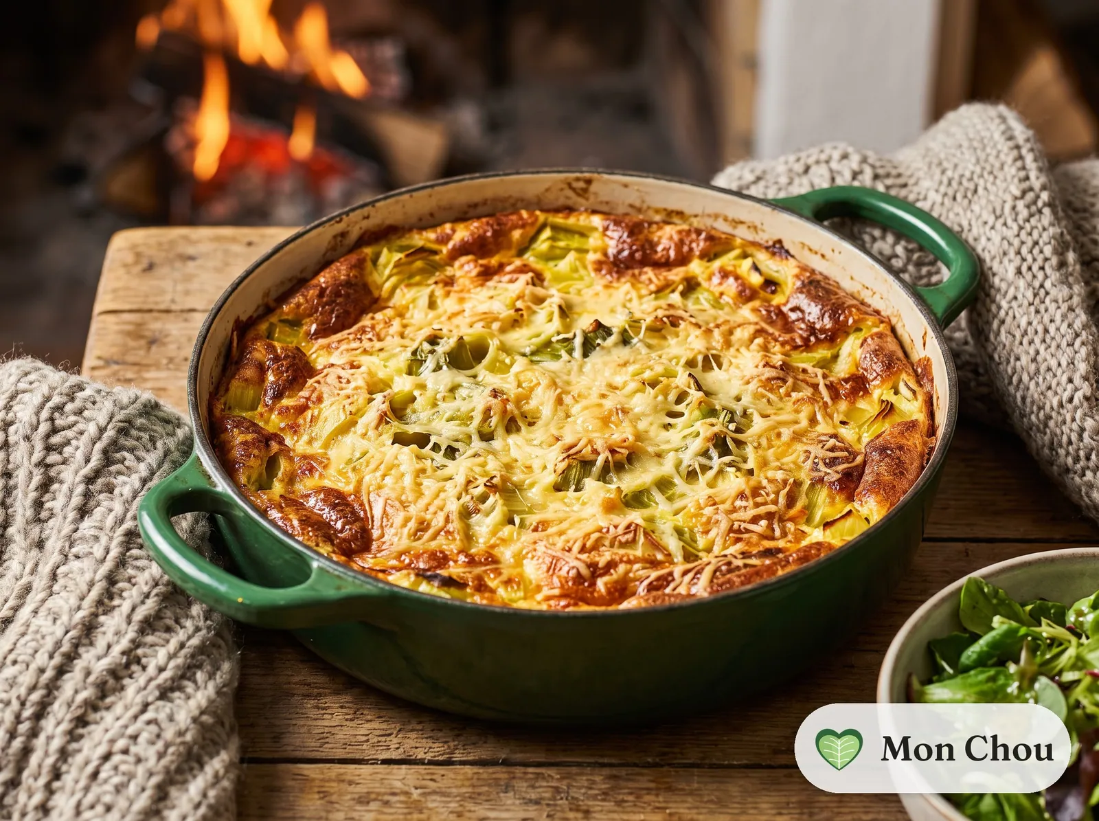 Clafoutis aux poireaux et au comté