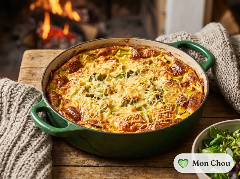 Clafoutis aux poireaux et au comté