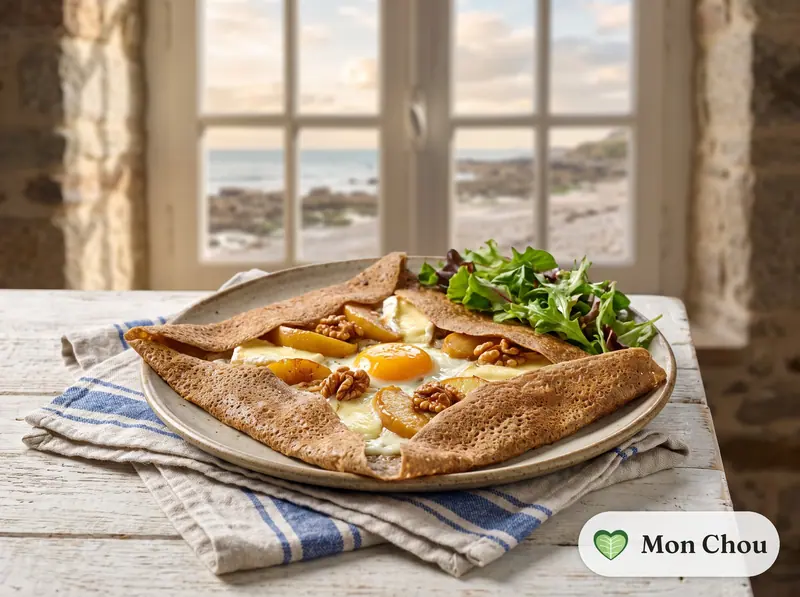 Galettes de sarrasin au camembert et aux pommes