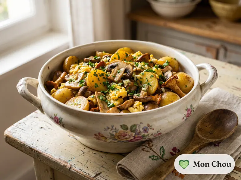 Poêlée de champignons persillés et pommes de terre