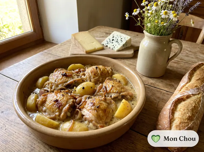 Poulet au genièvre et pommes de terre