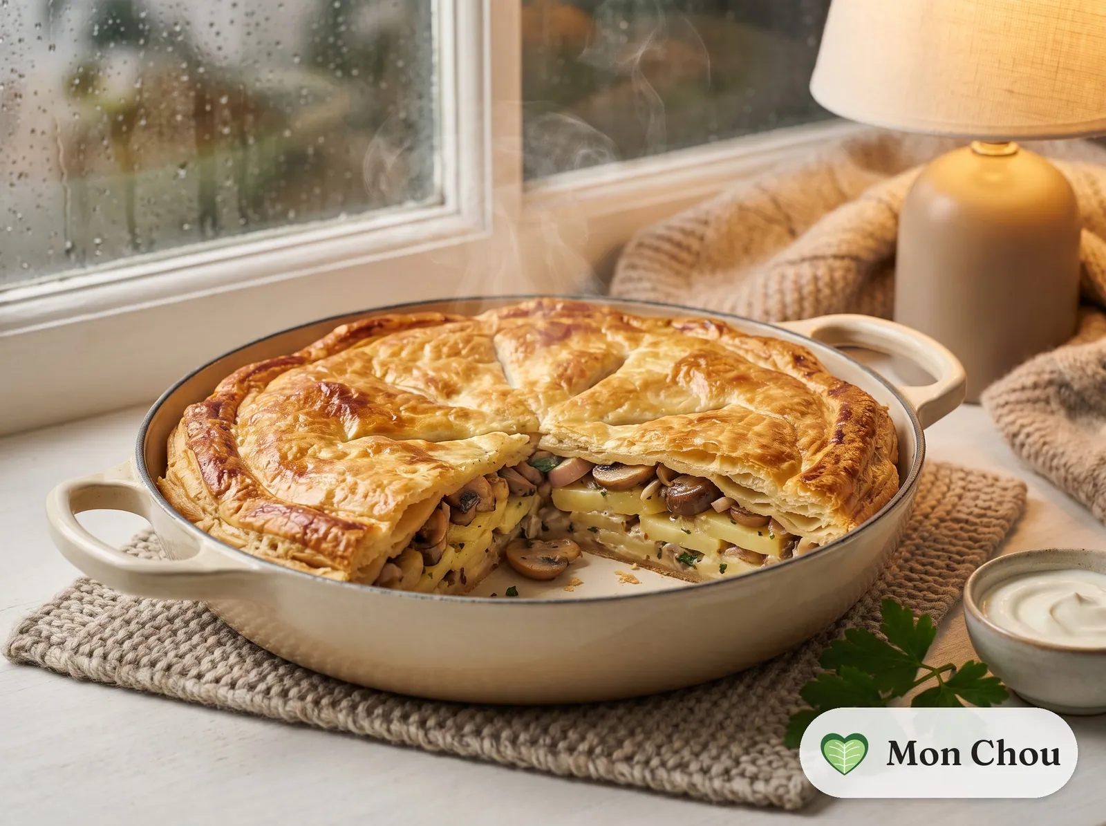Tourte aux champignons et pommes de terre