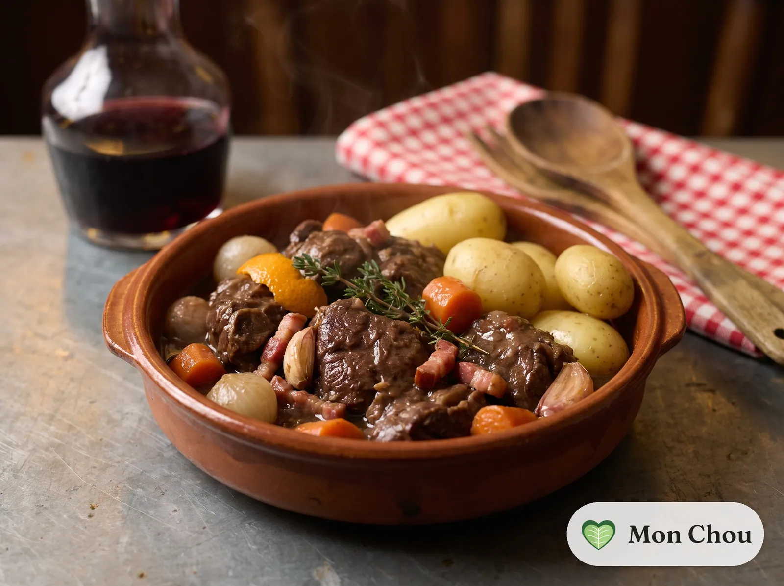 Avignon style lamb daube with steamed potatoes
