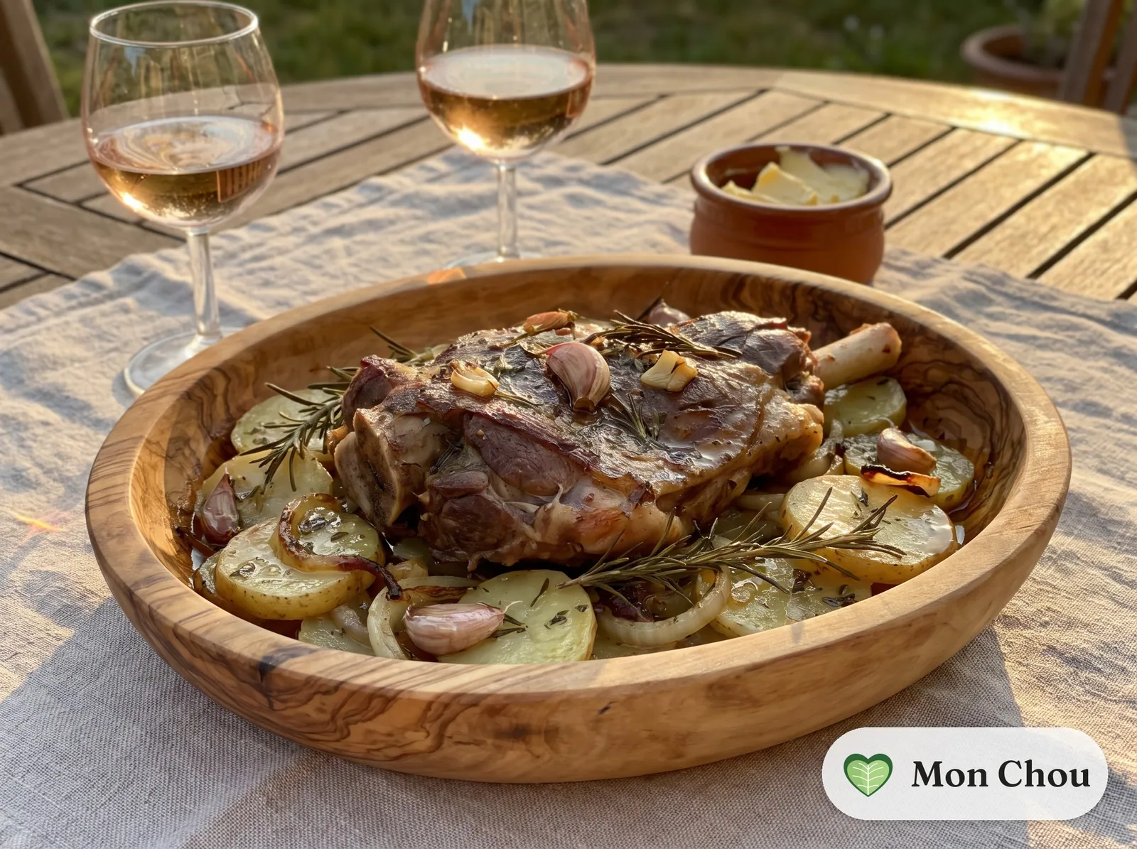 Épaule d&rsquo;agneau confite et pommes boulangères