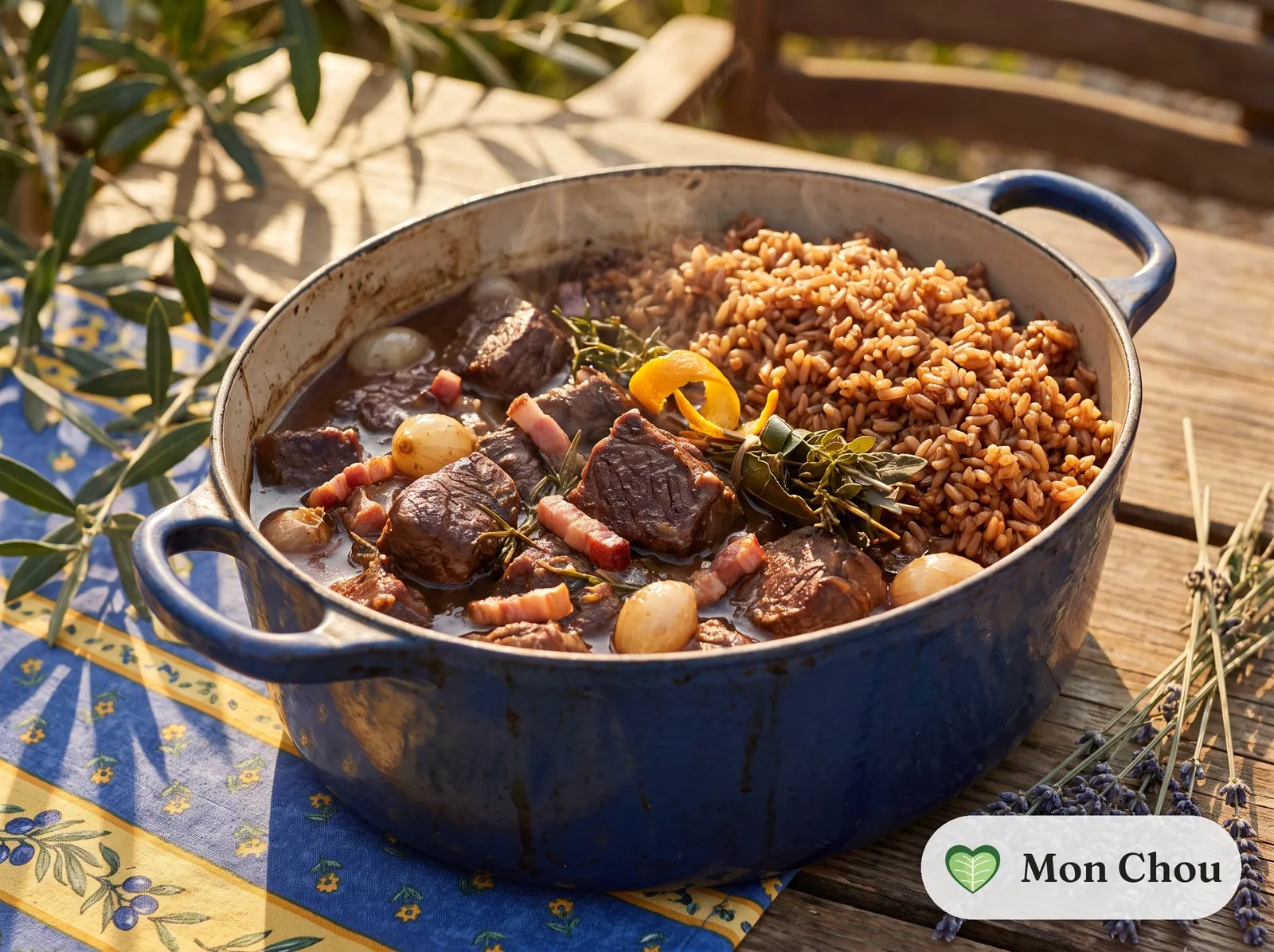 Gardiane de taureau et riz de Camargue