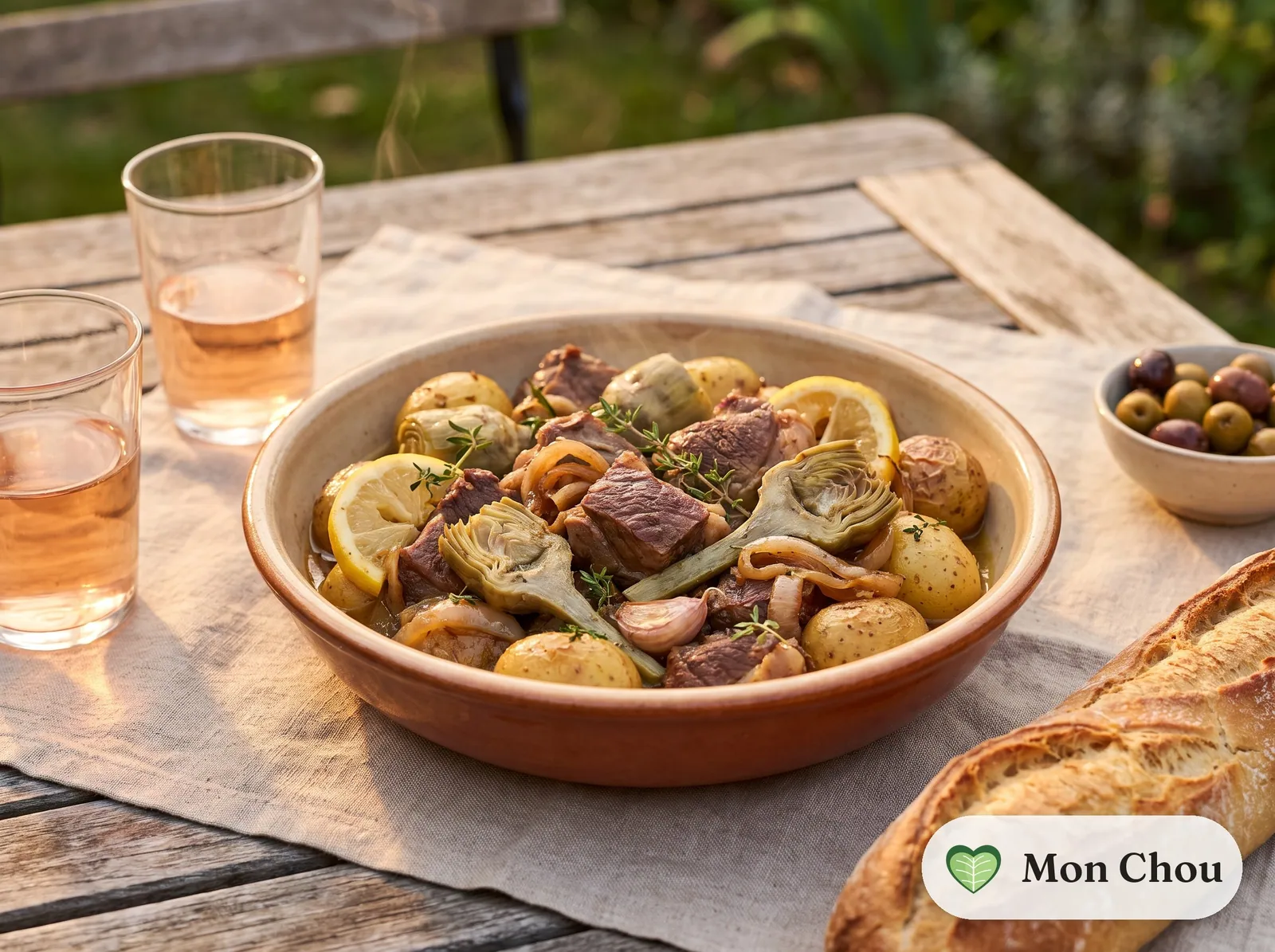 Lamb stew with artichokes and potatoes