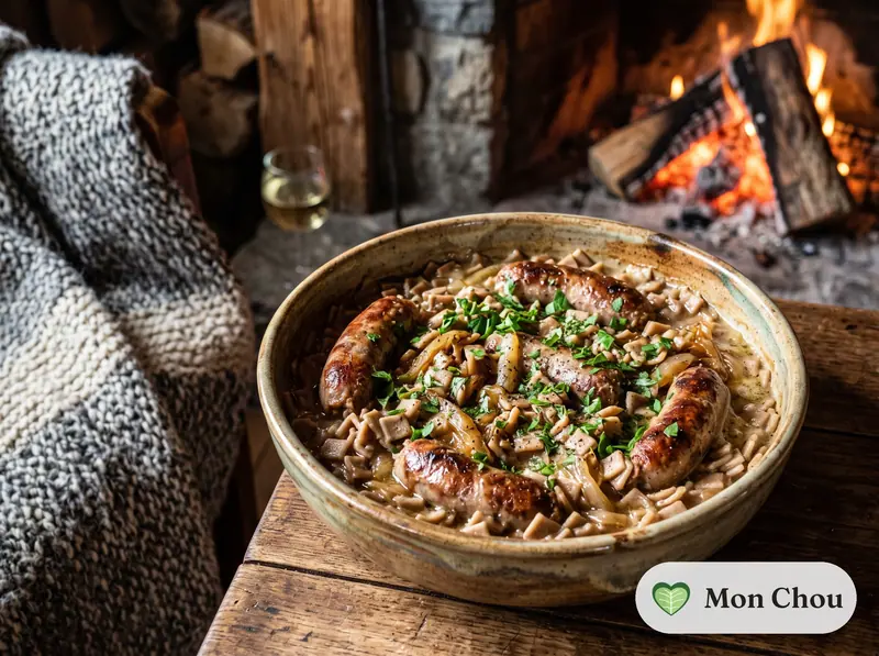 Diots au vin blanc et crozets
