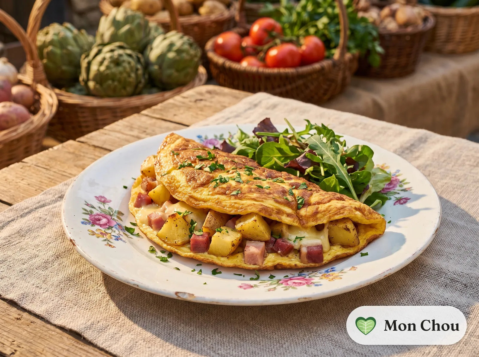 Omelette brayaude et salade