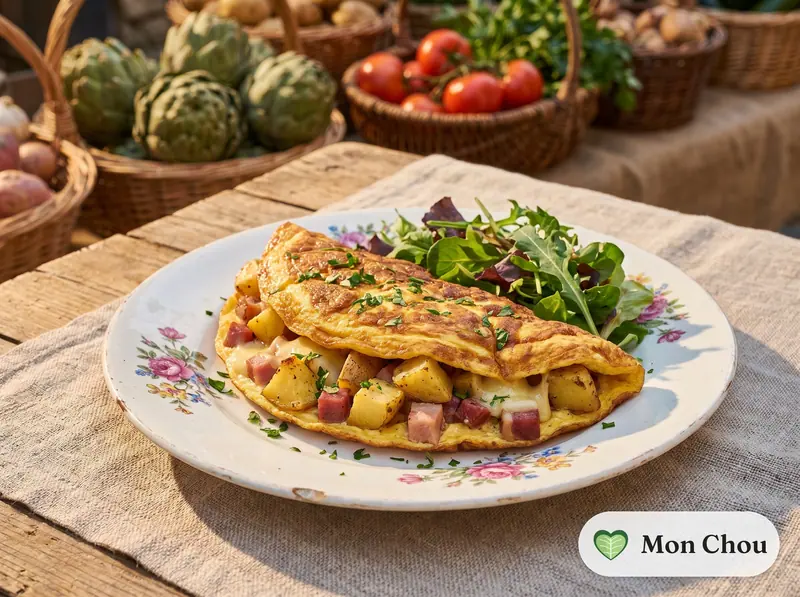 Omelette brayaude et salade
