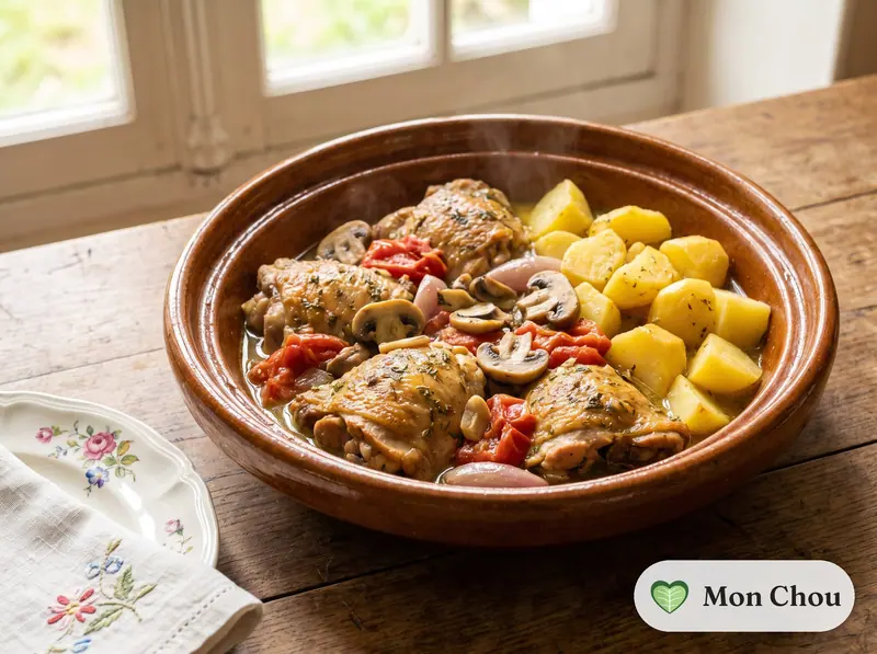 Poulet Célestine et pommes de terre