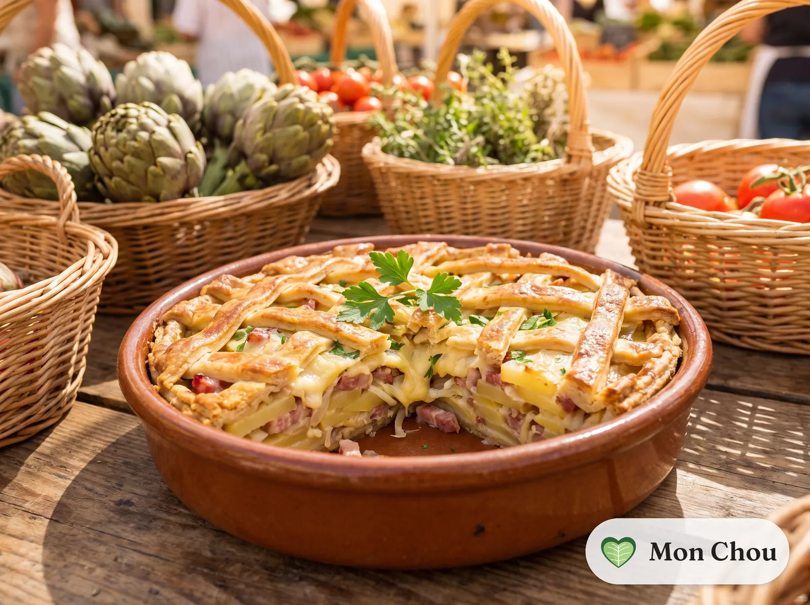 Tourte auvergnate aux pommes de terre et au lard