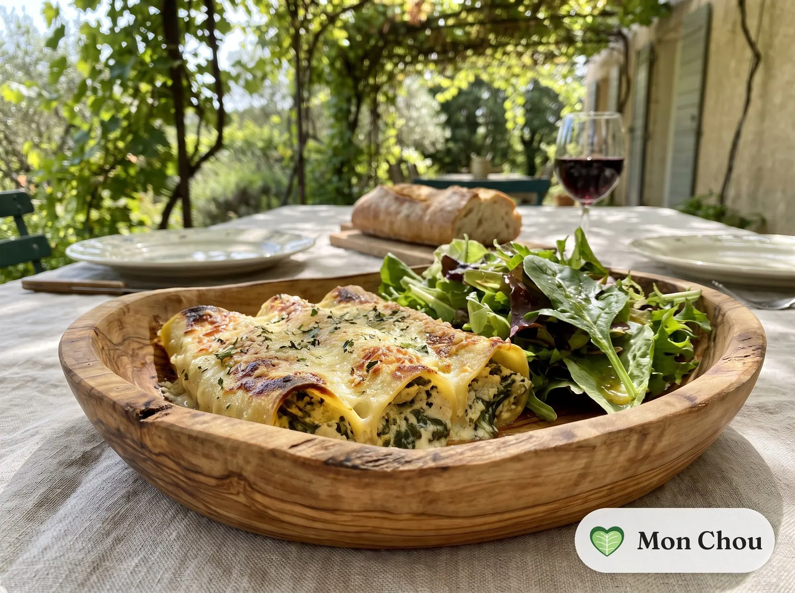 Cannelloni au brocciu et salade