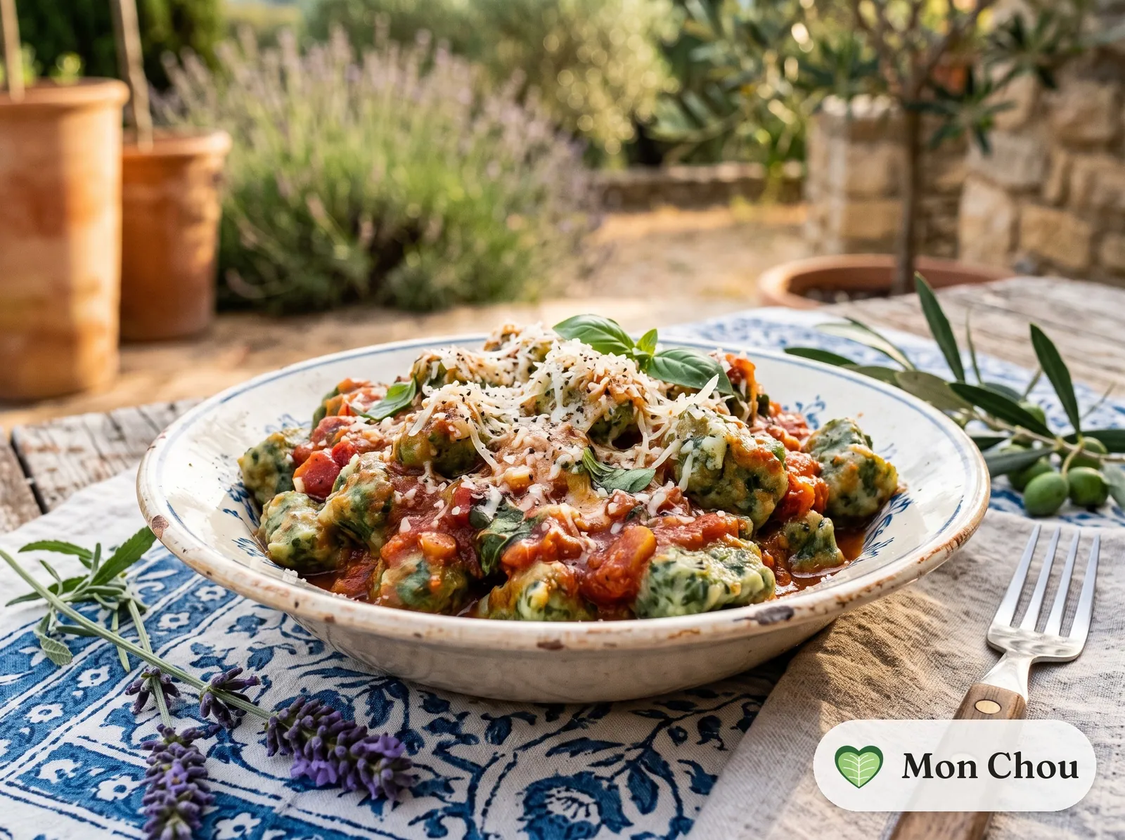 Gnocchis verts niçois et sauce tomate