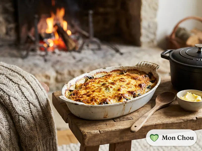 Gratin de blettes et pommes vapeur