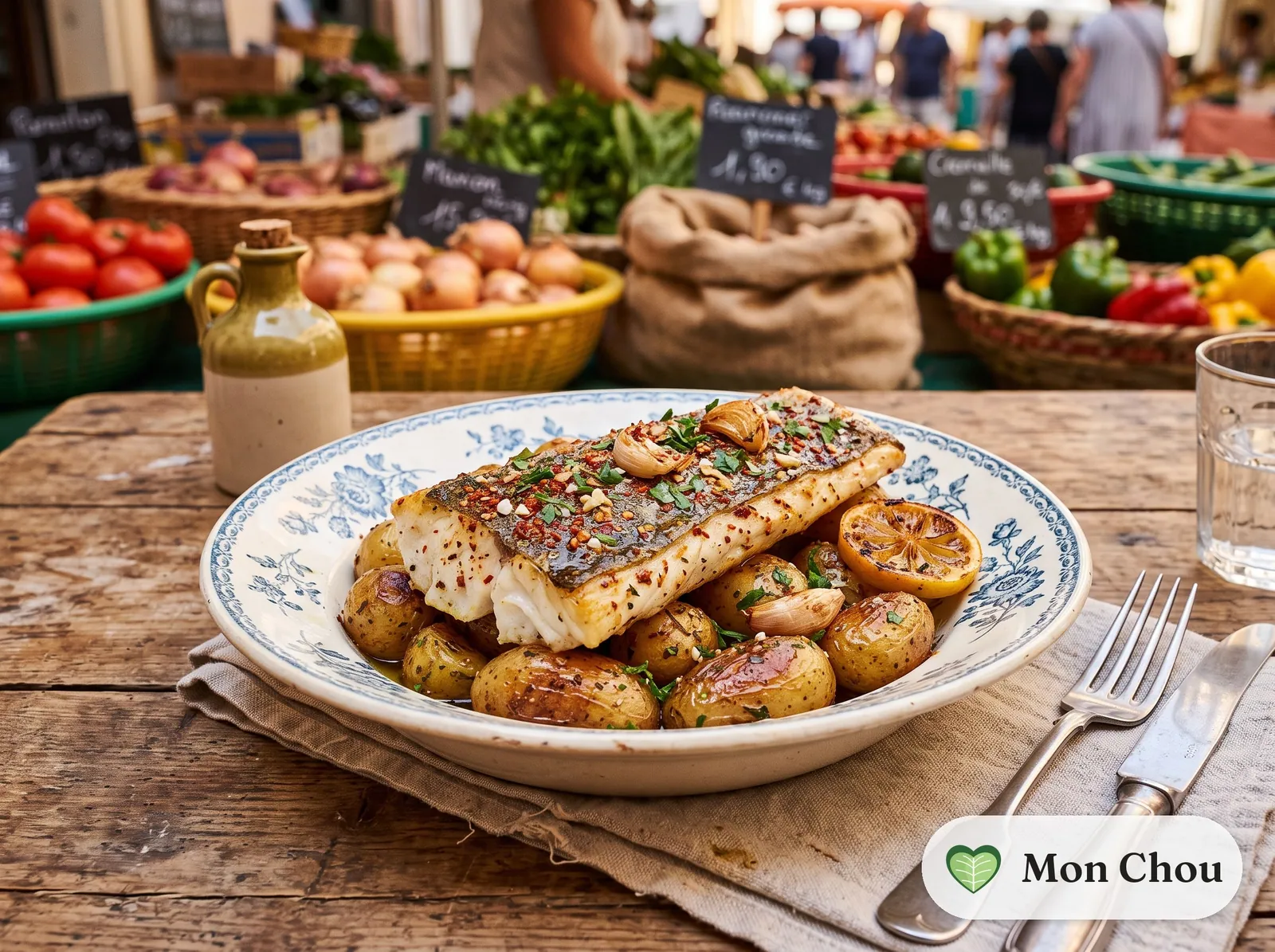Merlu rôti au piment d&rsquo;Espelette et pommes de terre