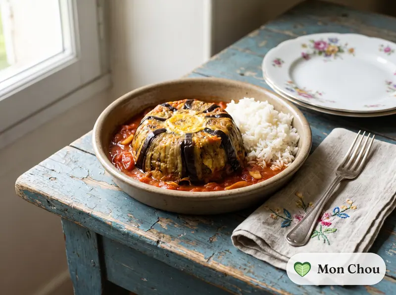Papeton d&rsquo;aubergines et riz