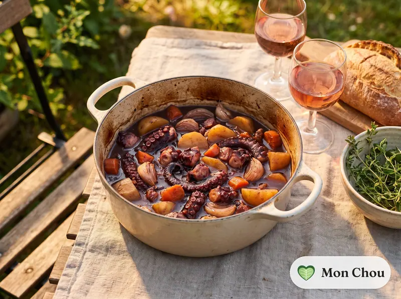 Poulpe en daube et pommes de terre