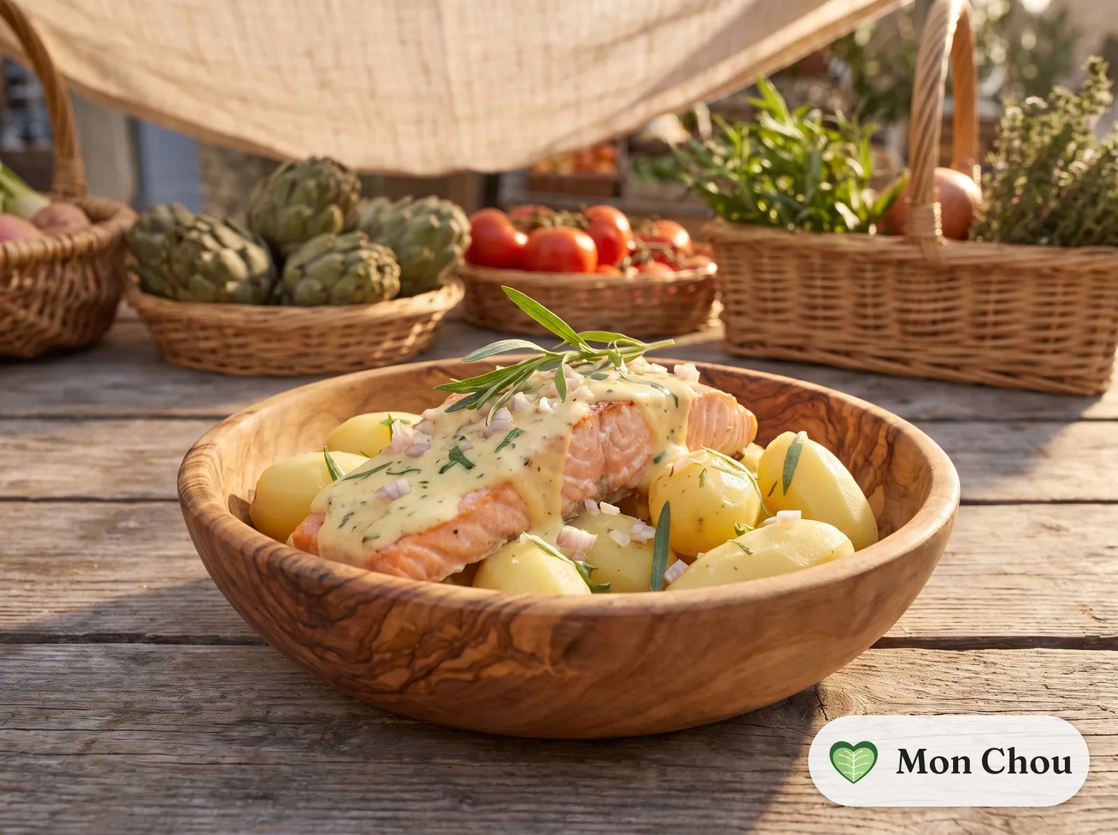 Saumon sauce béarnaise et pommes vapeur
