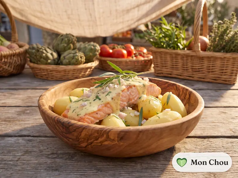 Saumon sauce béarnaise et pommes vapeur